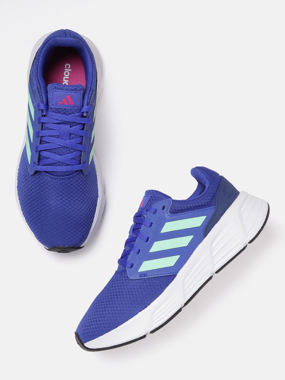 

ADIDAS Men Striped Detail Galaxy Q Running Shoes, Blue