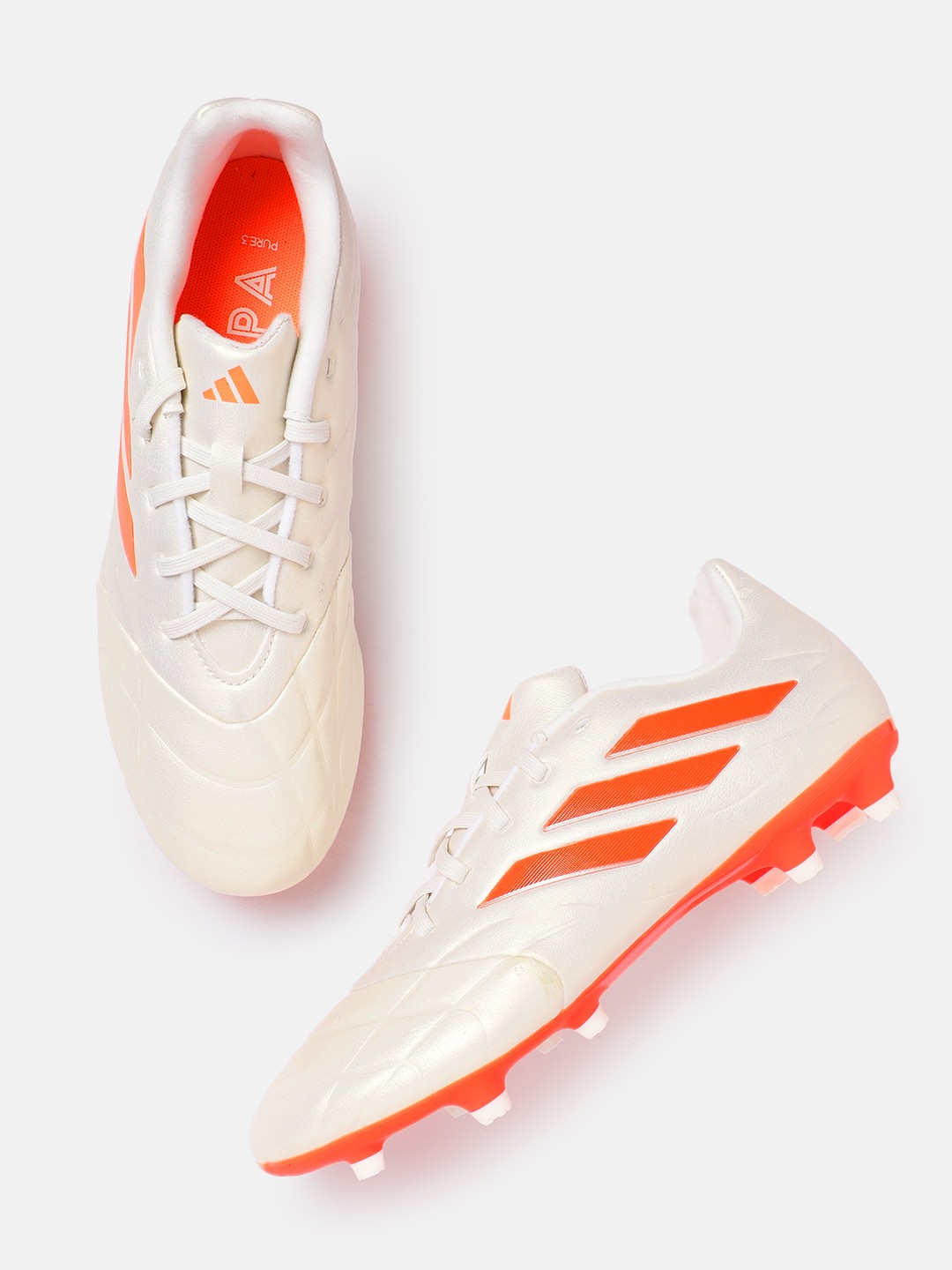 

ADIDAS Unisex Textured Copa Pure.3 FG Football Shoes, Off white