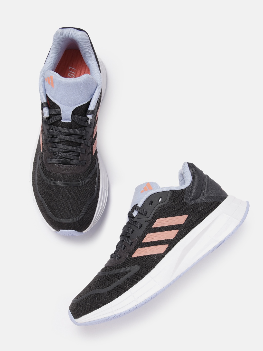 

ADIDAS Women Striped Detail Mesh Duramo SL 2.0 Running Shoes, Black