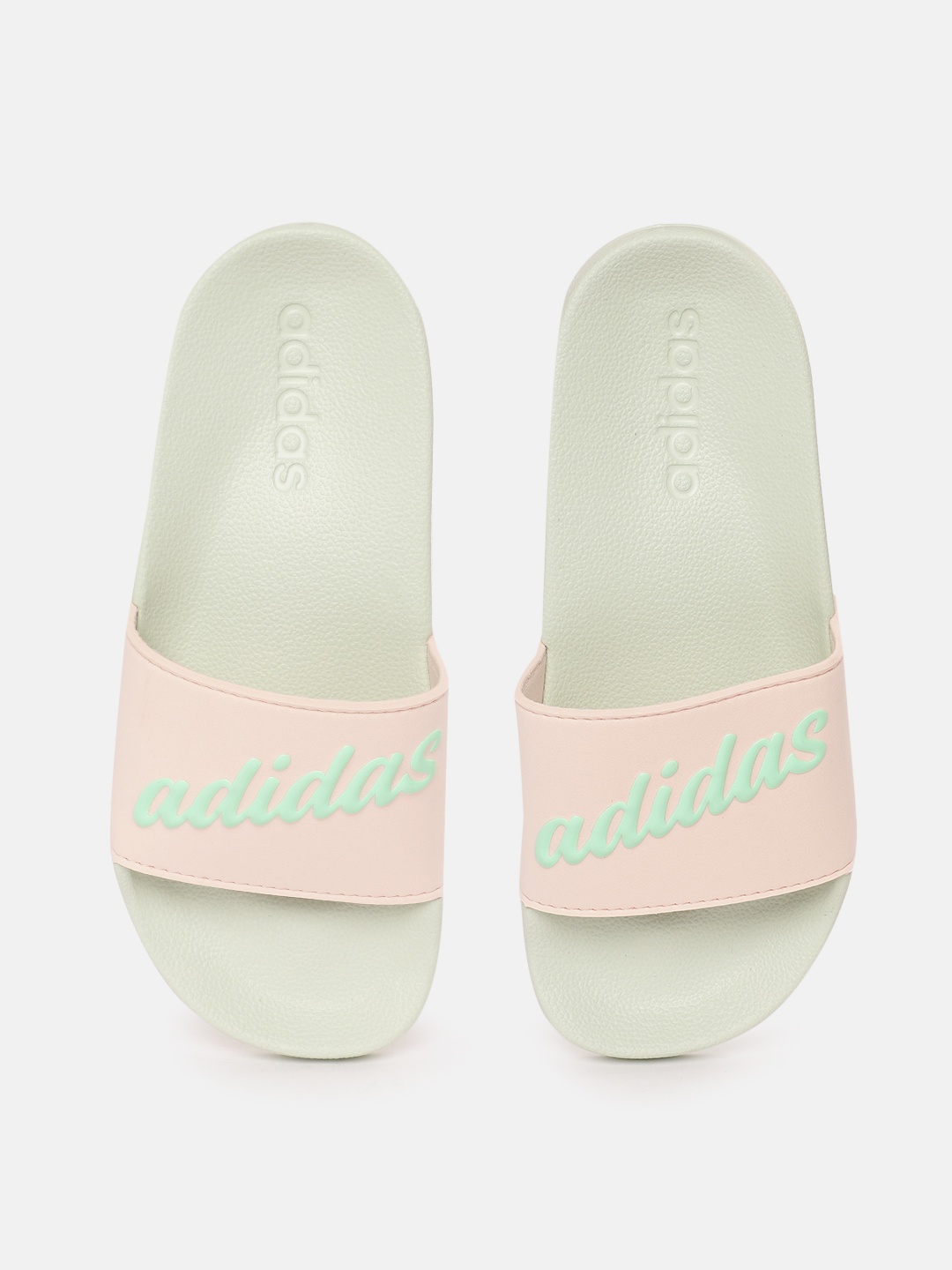 

ADIDAS Women Brand Logo Printed Sliders, Green