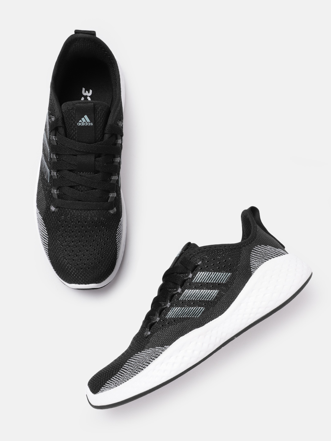 

ADIDAS Women Woven Design Fluidflow 2.0 Running Shoes, Black