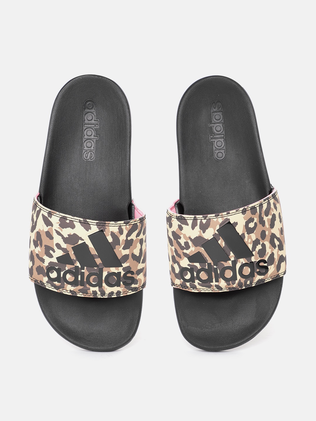 

ADIDAS Women Brand Logo Embossed & Printed Adilette Comfort Sliders, Beige