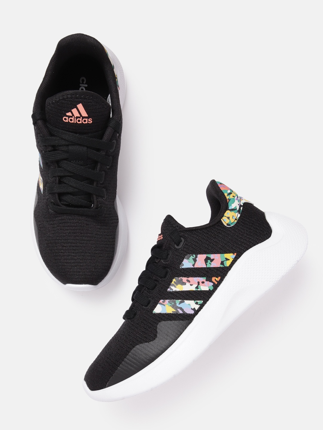 

ADIDAS Women Woven Design Pure Motion 2.0 Running Shoes, Black