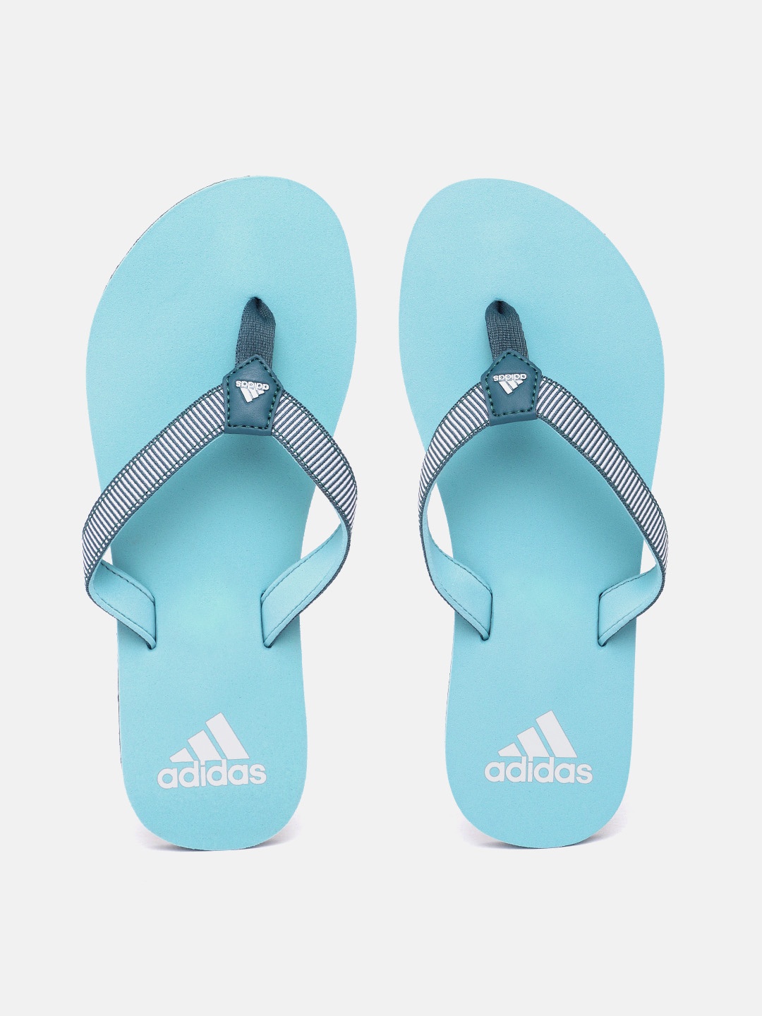 

ADIDAS Women Striped Thong Flip-Flops, Blue