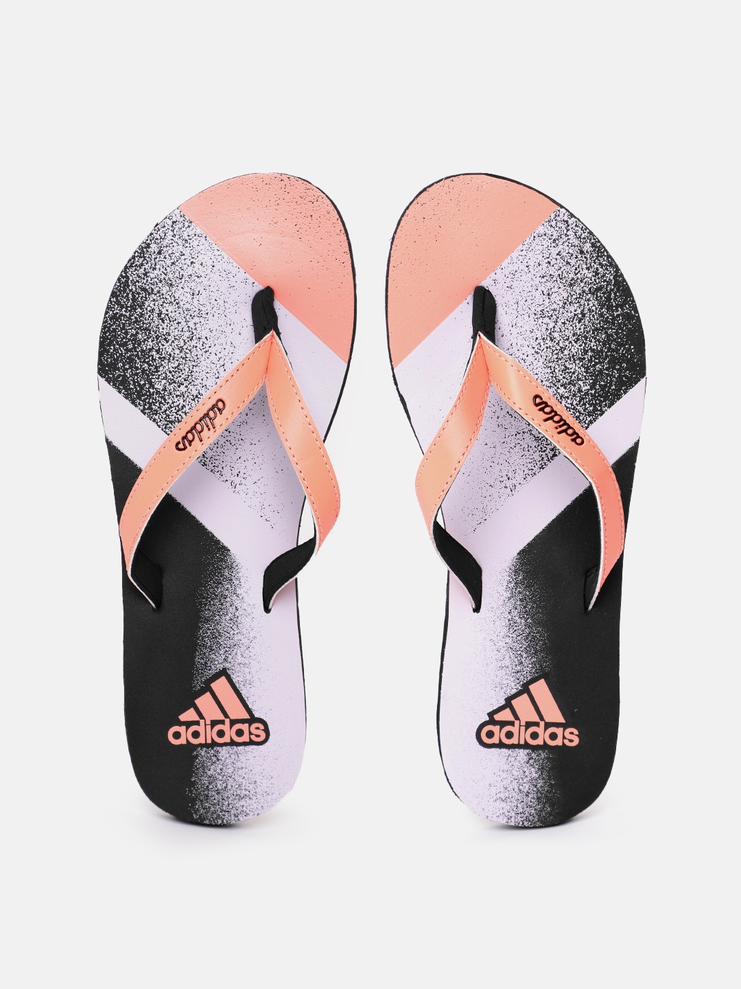 ADIDAS Women Brand Logo Printed Jung Thong Flip-Flops, Peach