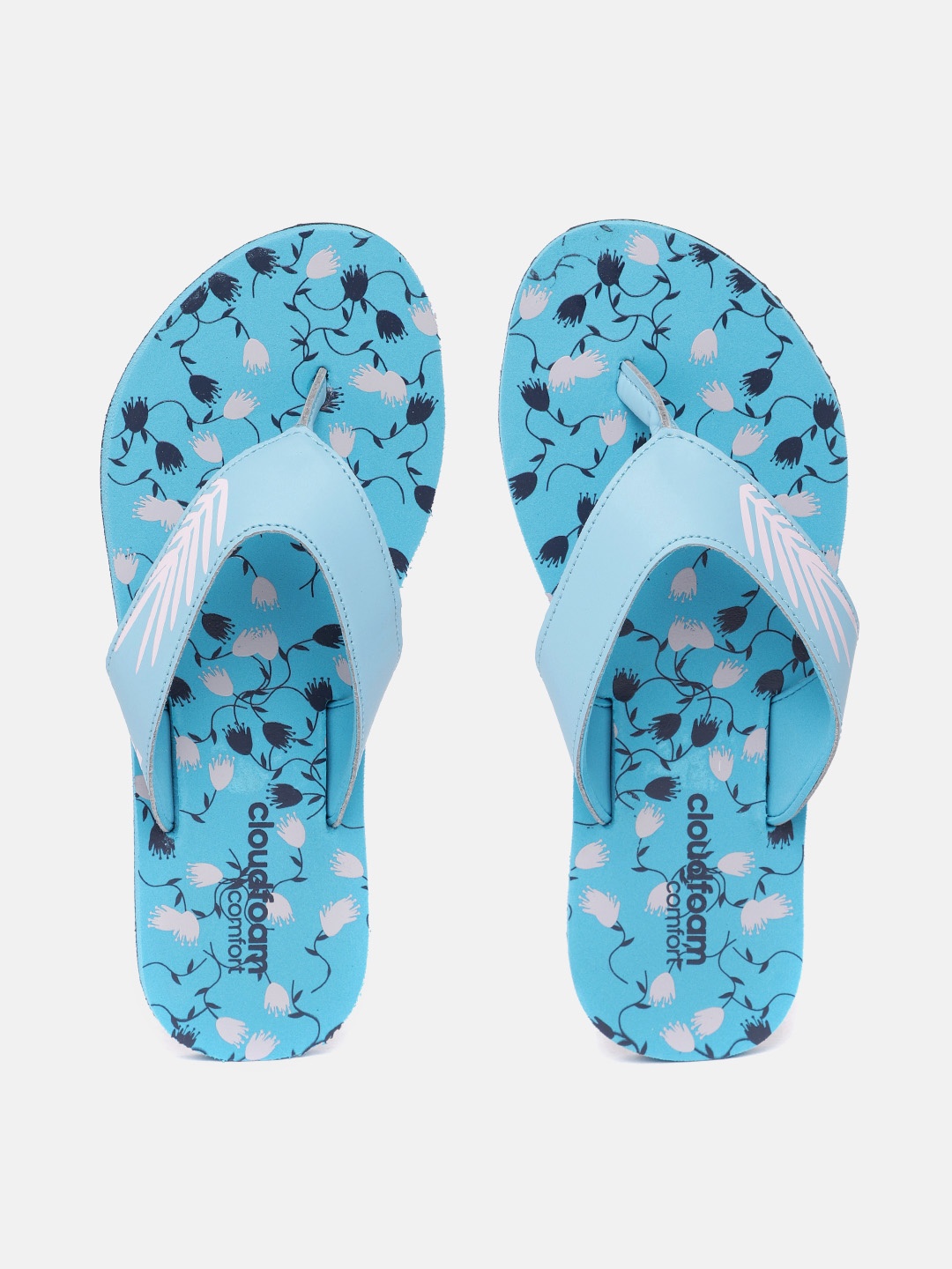 

ADIDAS Women Floral Printed Thong Flip-Flops, Blue