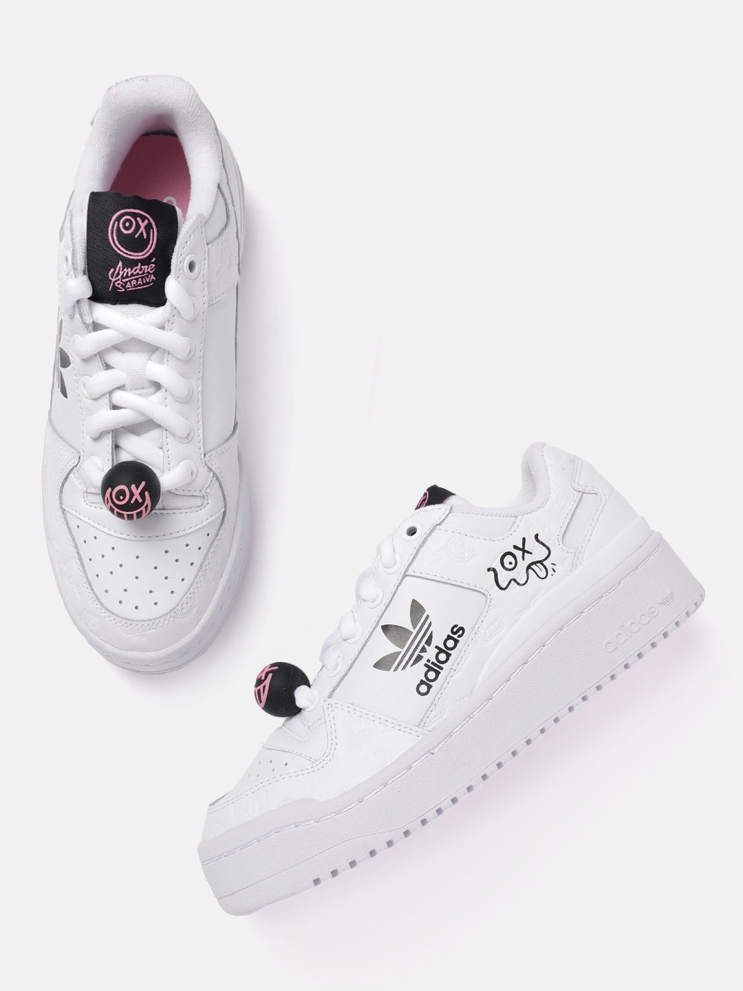 

ADIDAS Originals Women Printed Perforated Leather Forum Bold Sneakers, White