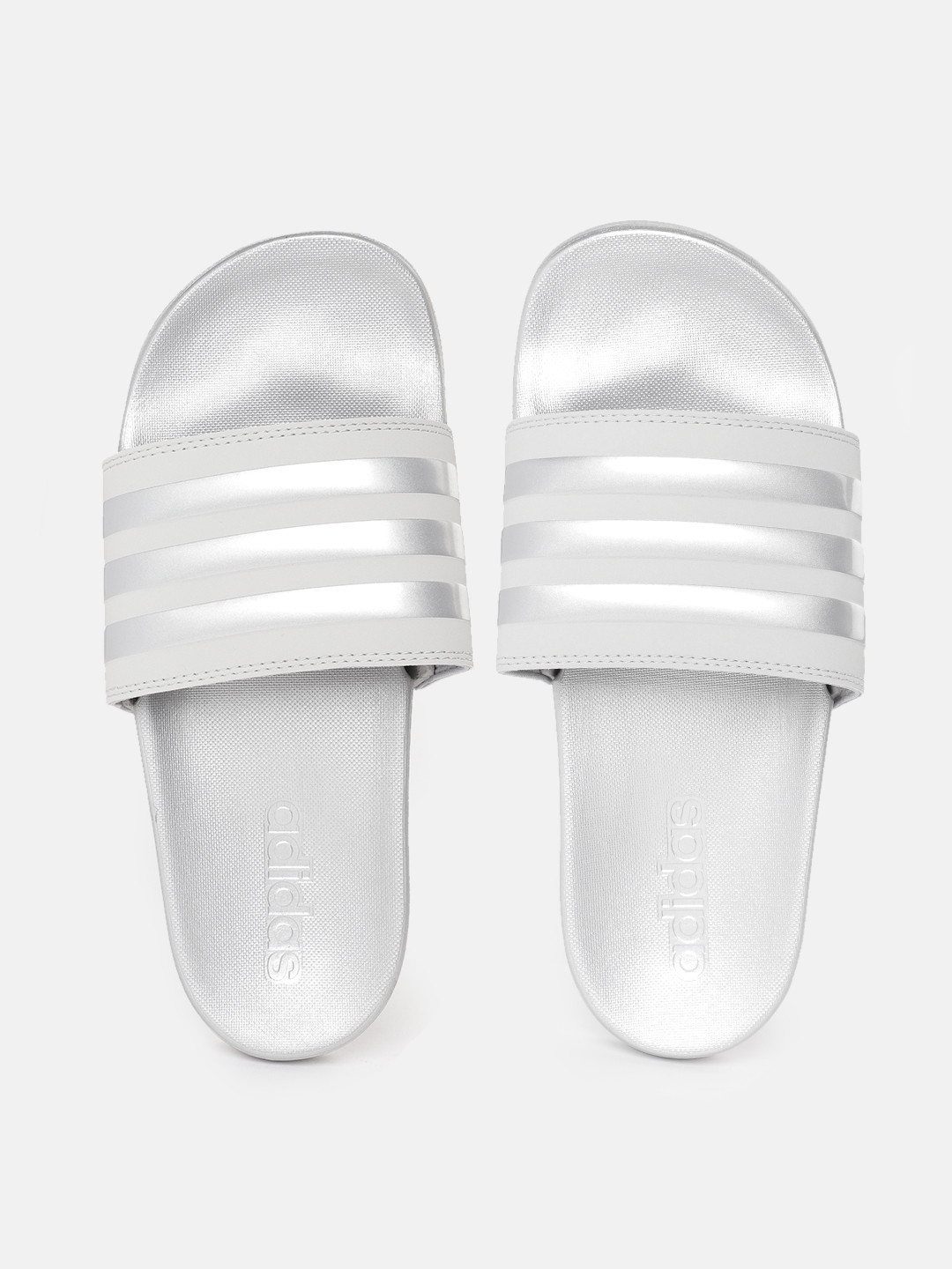 

ADIDAS Women Striped Adilette Comfort Sliders, Grey