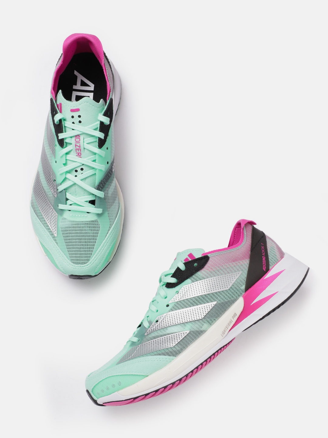 

ADIDAS Women Adizero Adios 7 Running Shoes, Green