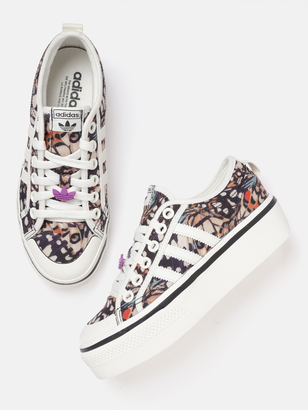 

ADIDAS Originals Women Printed Nizza Platform Sneakers, White