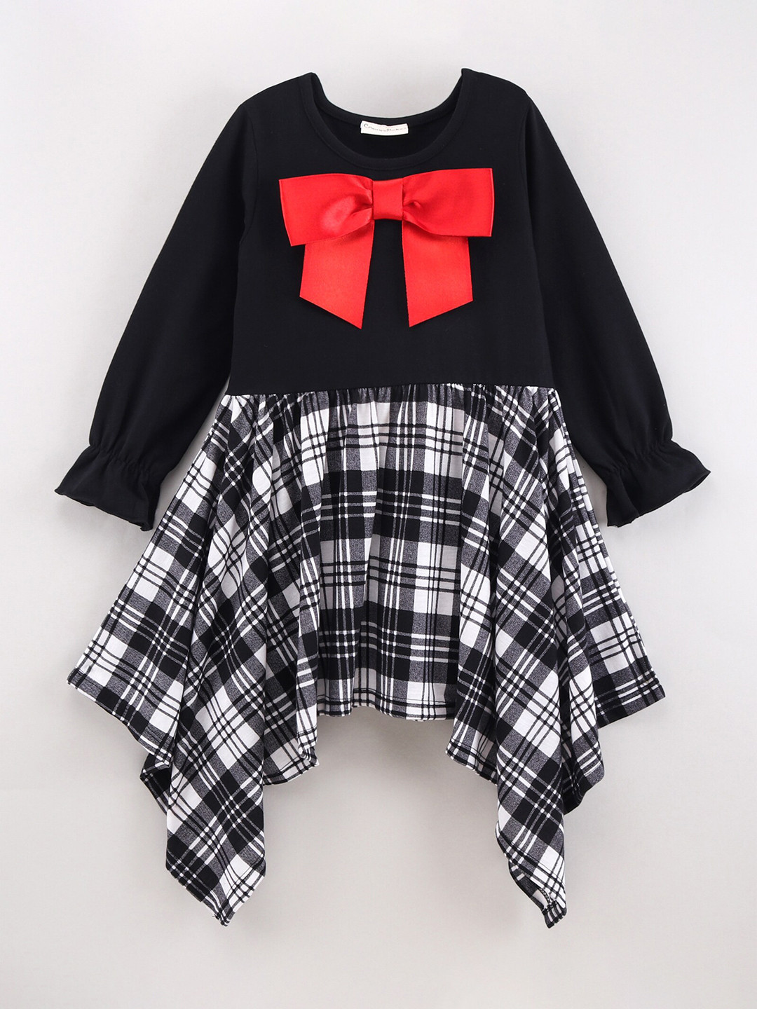 

CrayonFlakes Girls Black Checked Dress