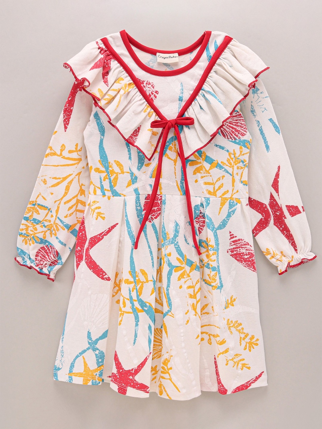 

CrayonFlakes Girls Off White Printed Dress