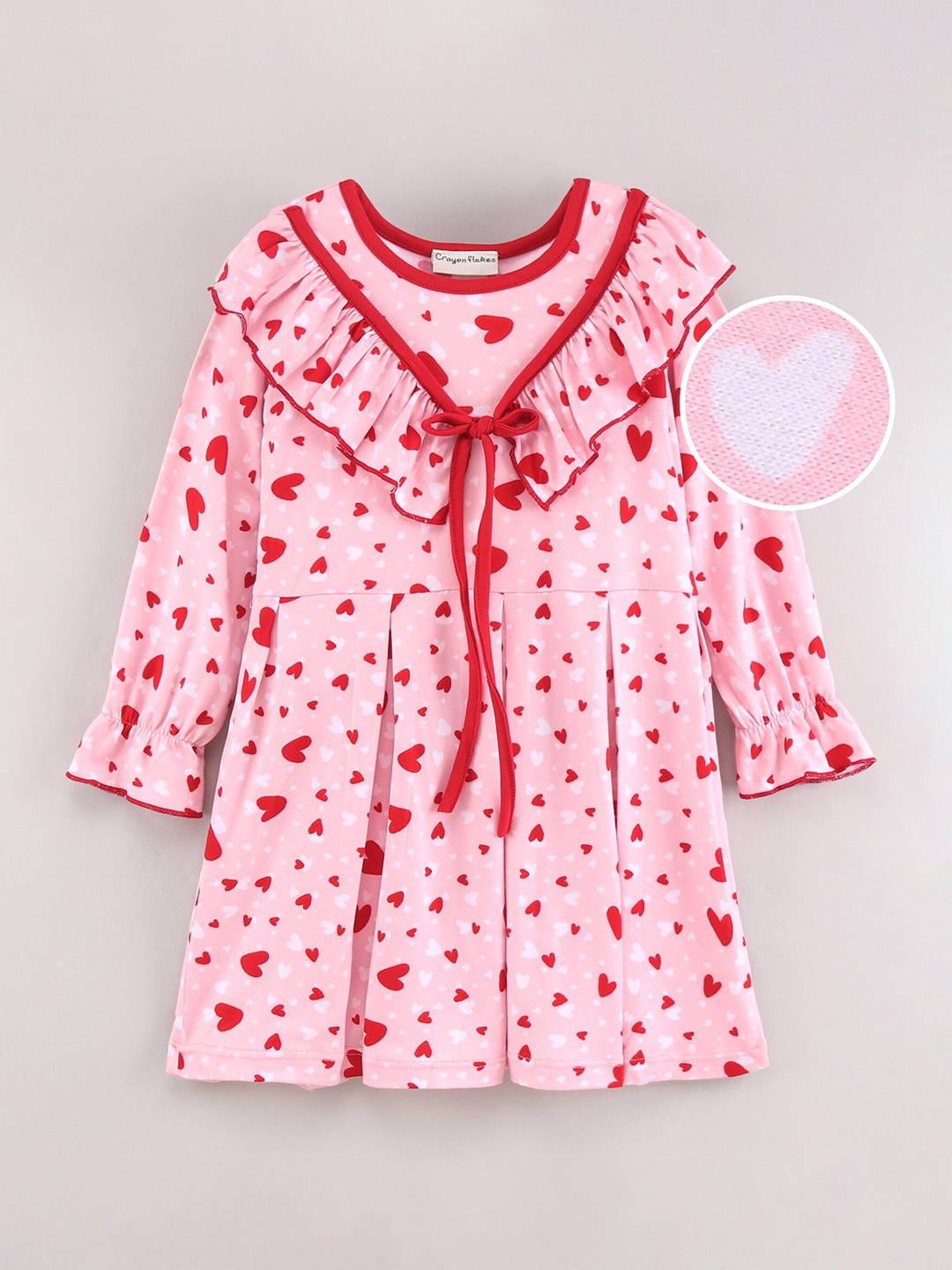 

CrayonFlakes Girls Pink Printed Dress