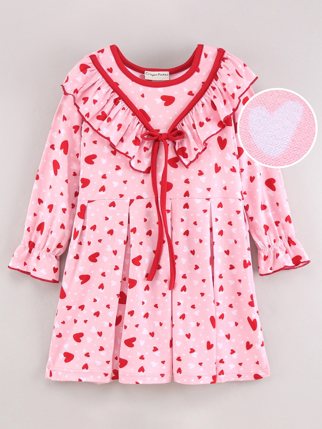 

CrayonFlakes Girls Pink Printed Dress