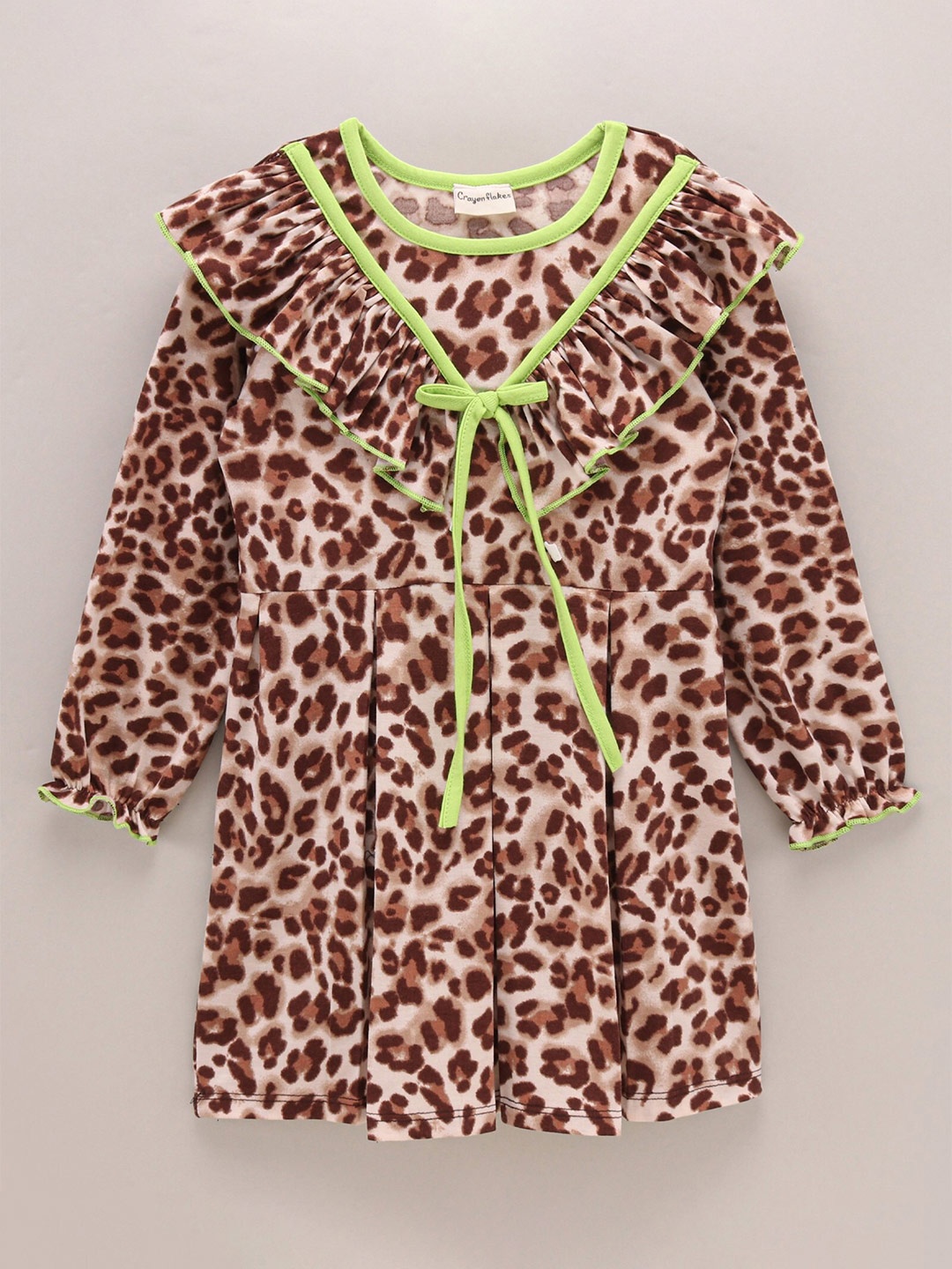 

CrayonFlakes Girls Brown Animal A-Line Dress