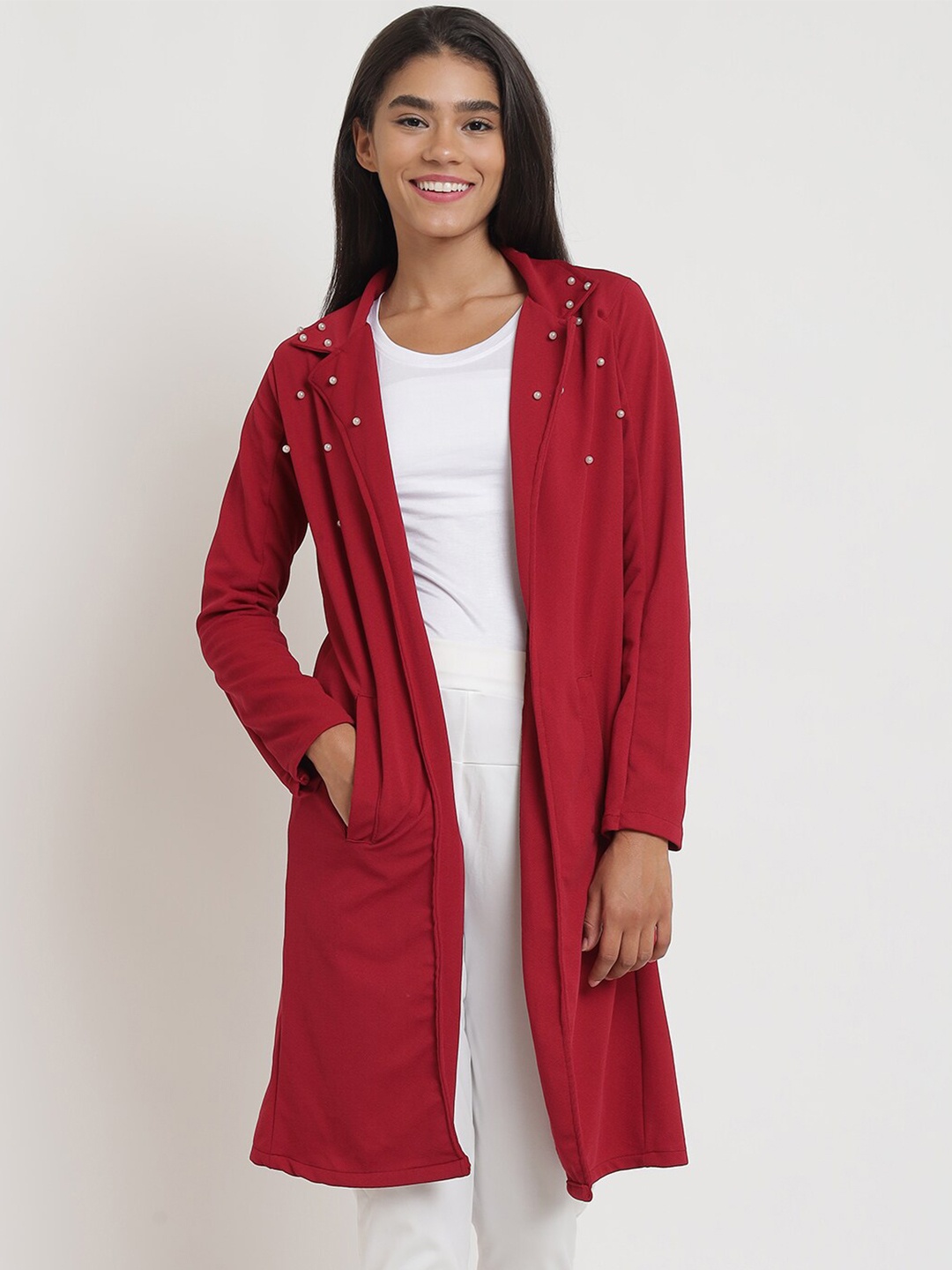 

Anaghakart Women Maroon Longline Shrug