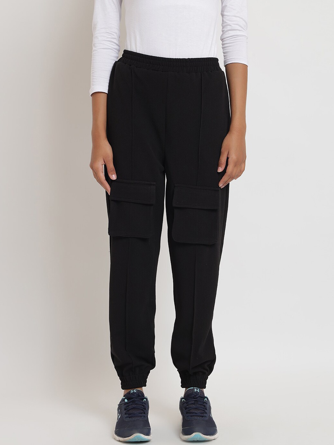 

Anaghakart Women Black Solid Relaxed-Fit Track Pants