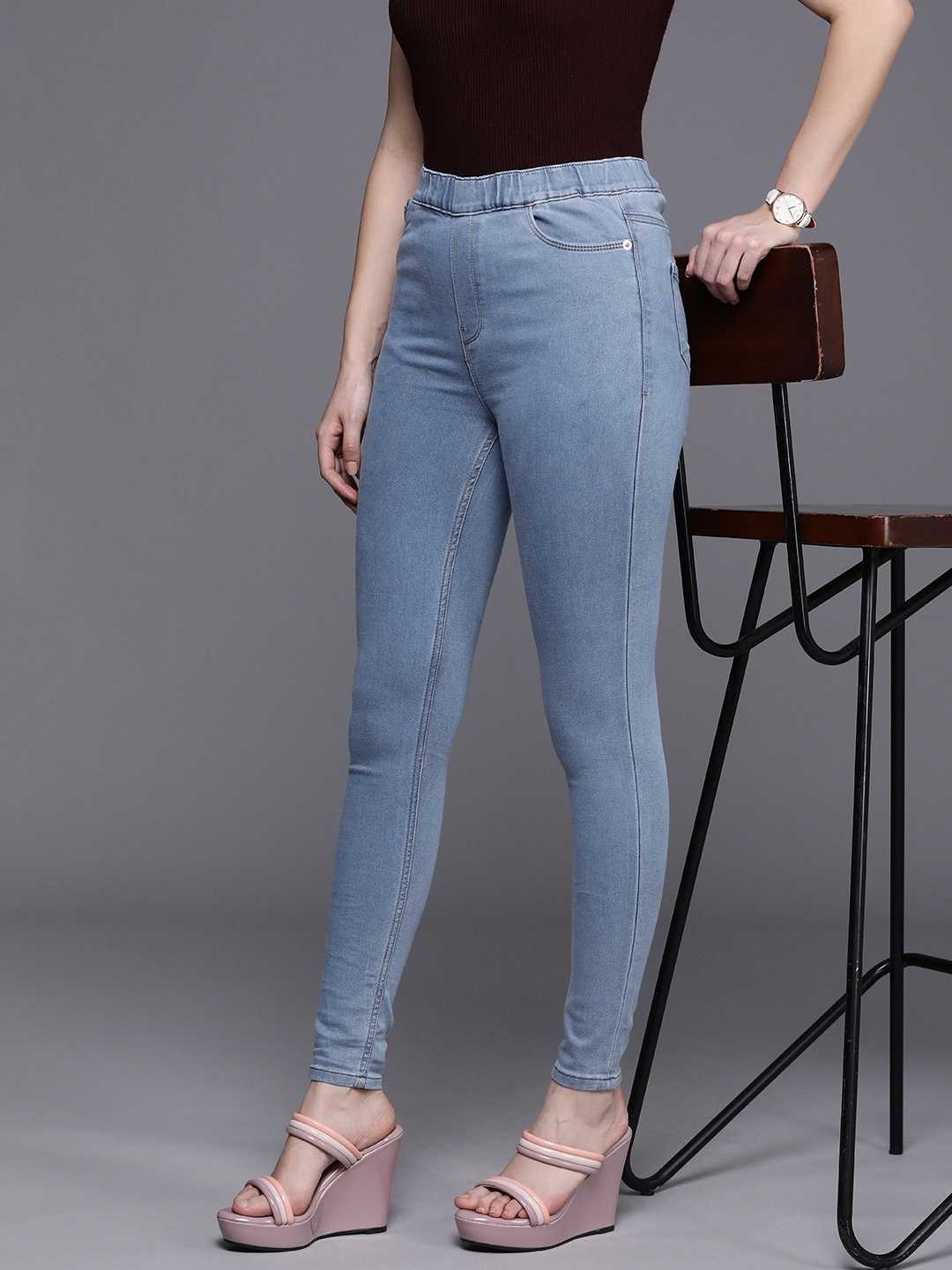 

Allen Solly Woman Women Super Skinny Fit High-Rise Stretchable Jeans, Blue