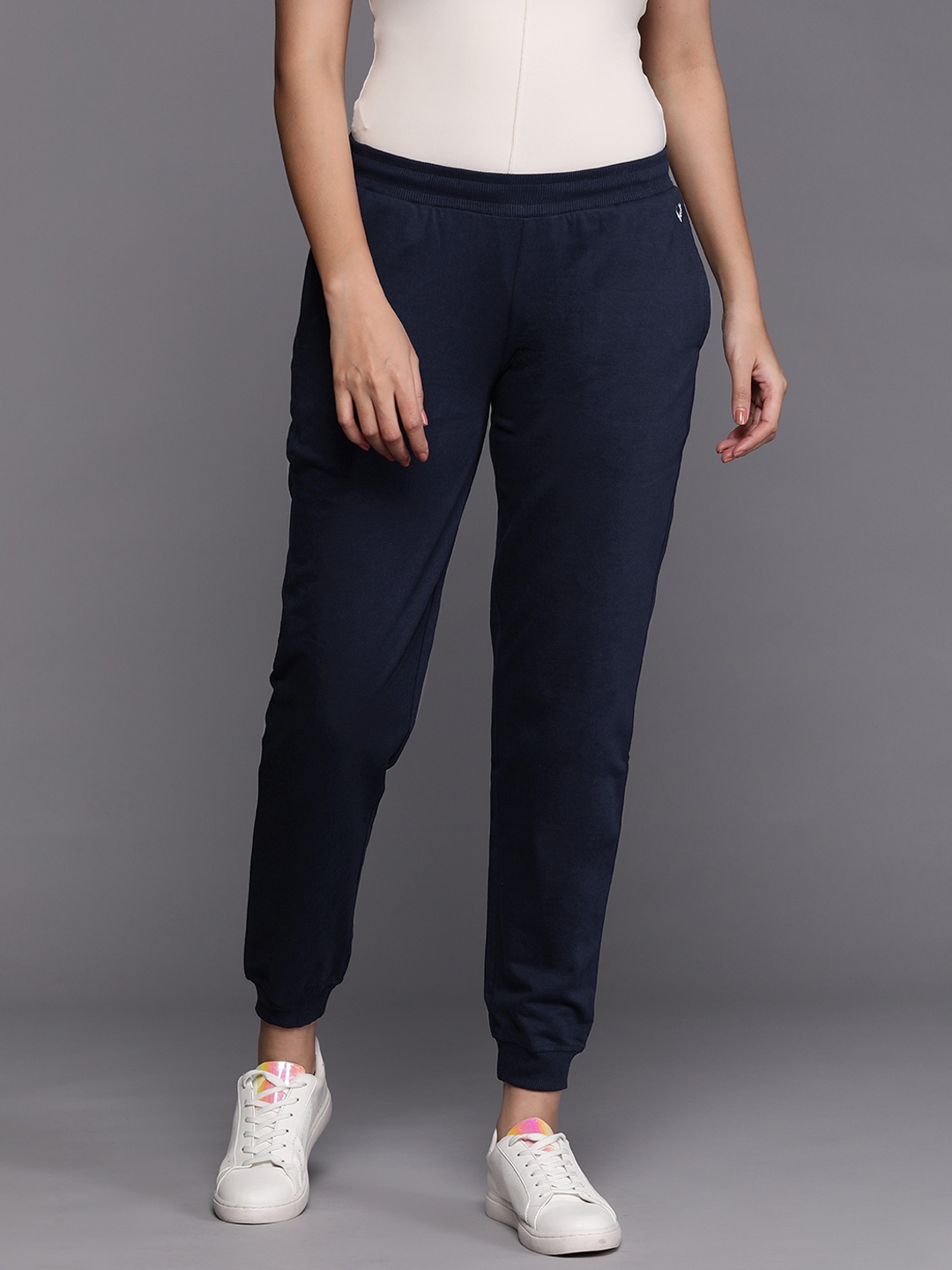 

Allen Solly Woman Pure Cotton Jogger Track Pants, Navy blue