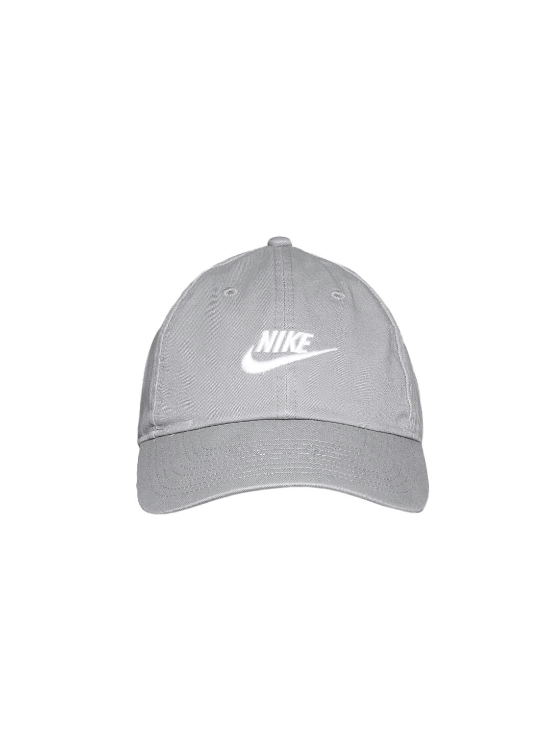 

Nike Unisex Grey & White Brand Logo Embroidered Pure Cotton Baseball Cap