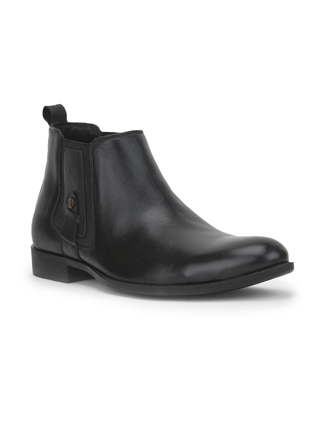 

Liberty Men Black Solid Casual Leather Slip On Boots