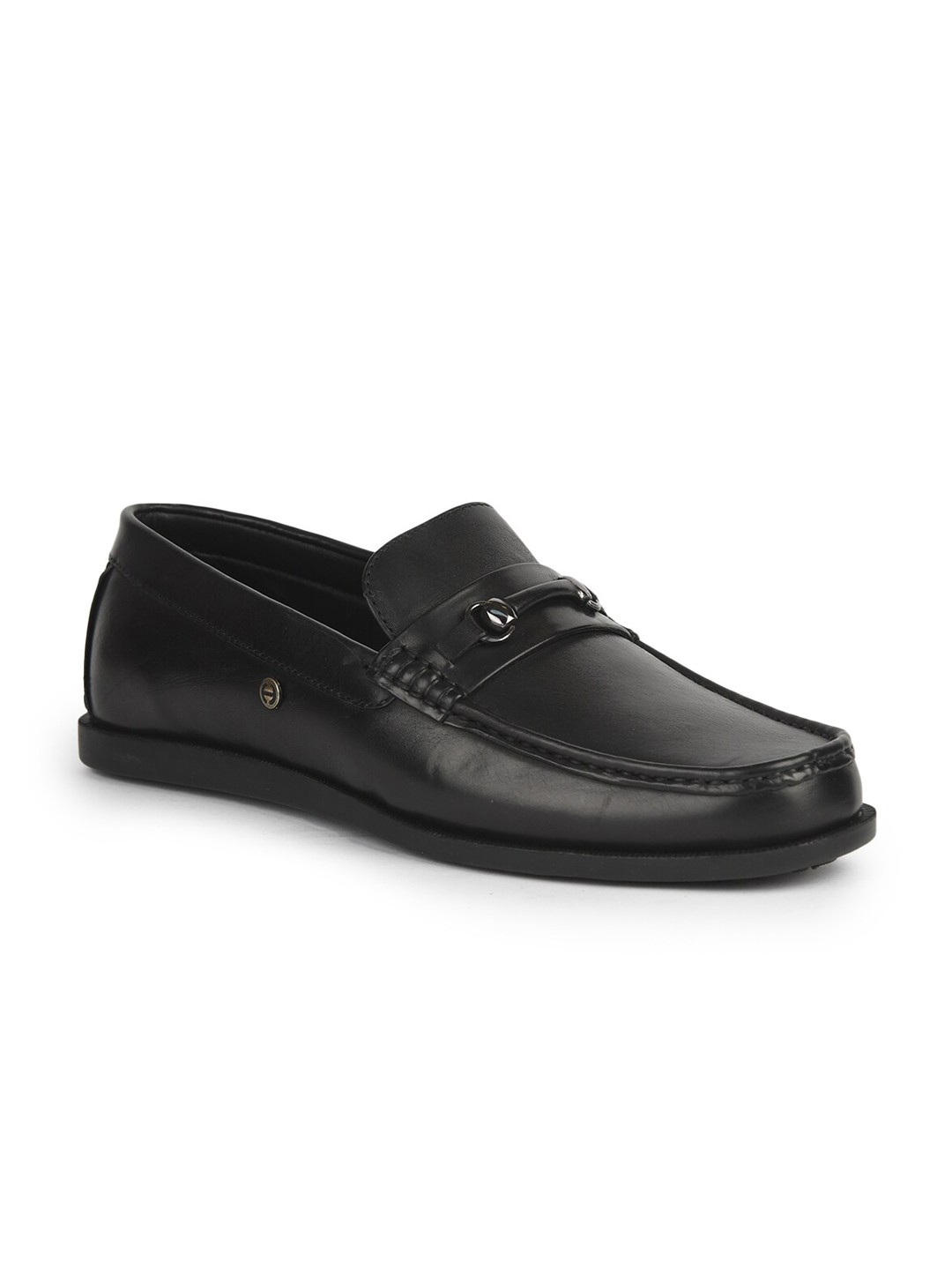 

Liberty Men Black Solid Leather Formal Loafers