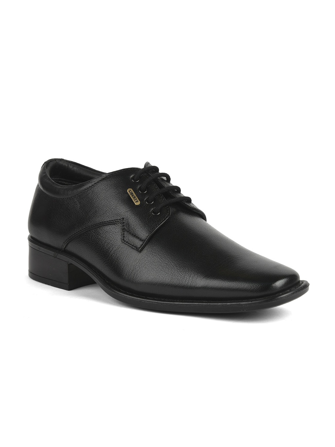 

Liberty Men Black Solid Leather Formal Derbys