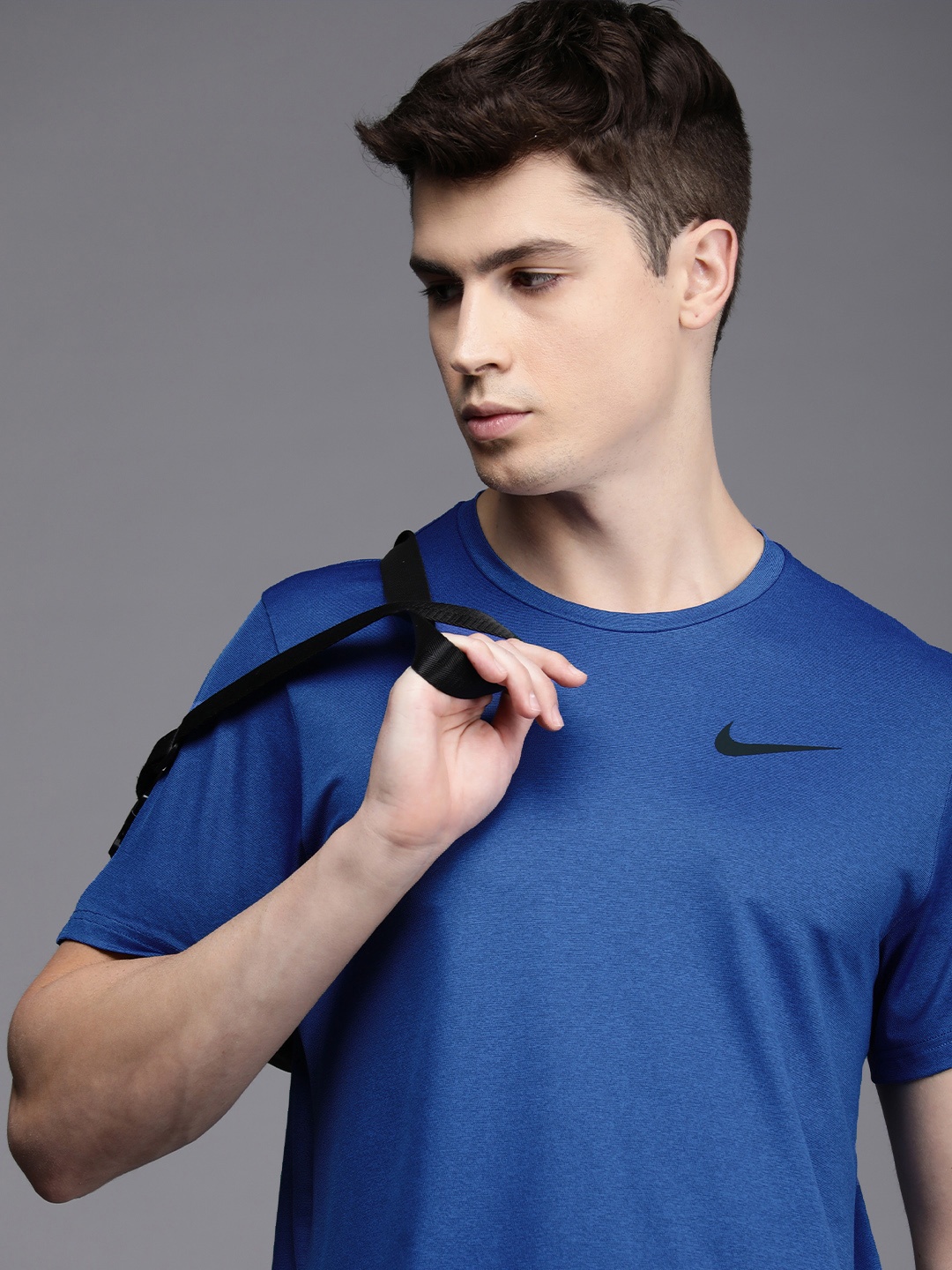 

Nike Men Blue Brand Logo Printed As M NP Dri Fit Training T-shirt