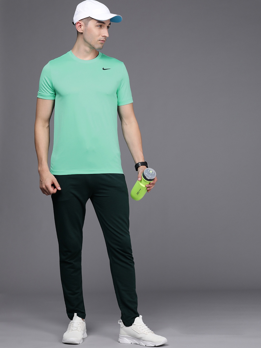 

Nike Men Solid Round Neck Dri-FIT T-shirt, Green