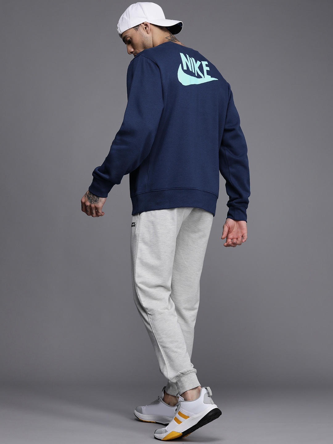

Nike Men Blue Brand Logo Embroidered T-shirt