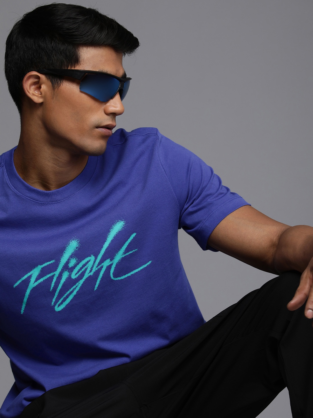

Nike Men Purple Typography Printed Pure Cotton T-shirt