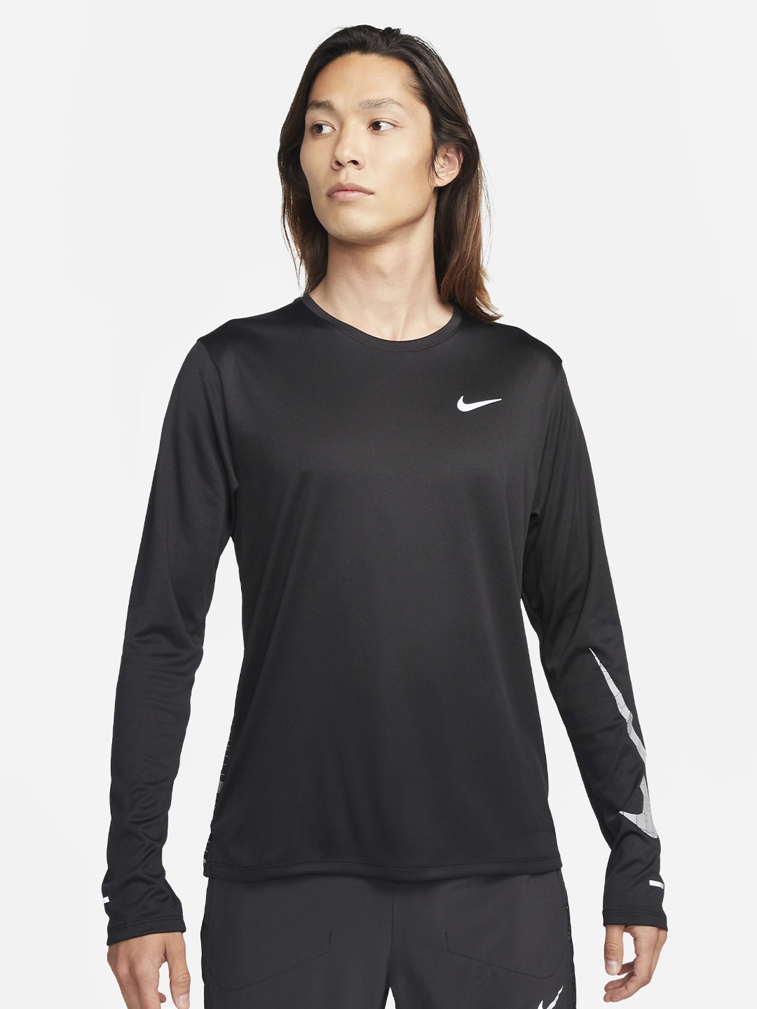 

Nike Men Dri-FIT Miler Run Division Running T-shirt, Black