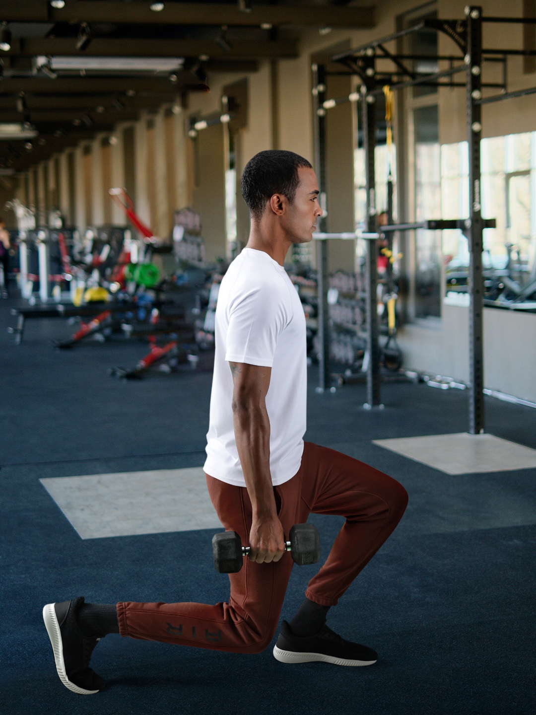 

Nike Sportswear Air Men's Brown Solid Pure Cotton Joggers Pants with Brand Logo Detail