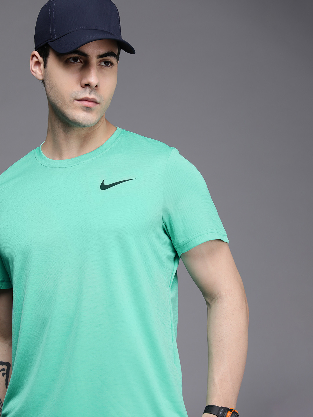 

Nike Men Brand Logo Printed Dri-FIT T-shirt, Green