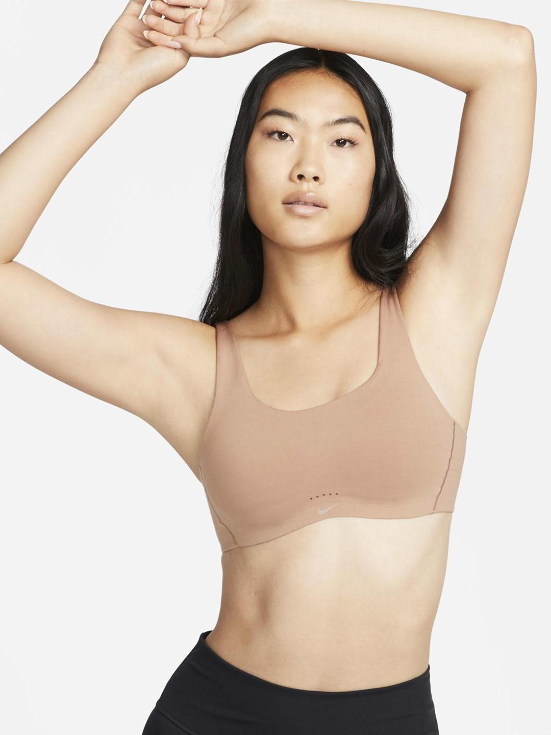 

Nike Solid Lightly Padded DRI FIT Bra, Brown