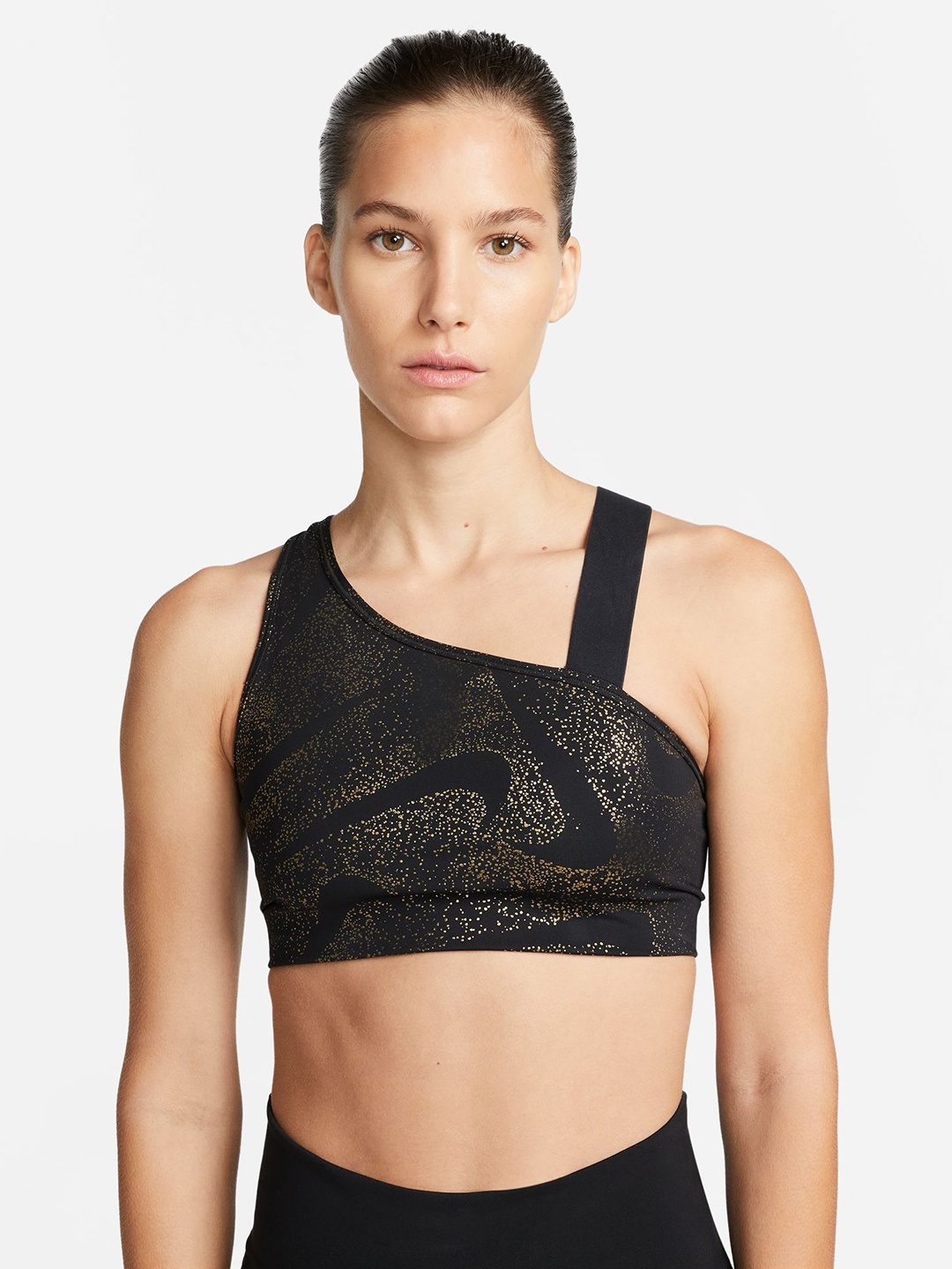 

Nike Swoosh Women's Medium-Support Asymmetrical Padded Sports Bra, Black