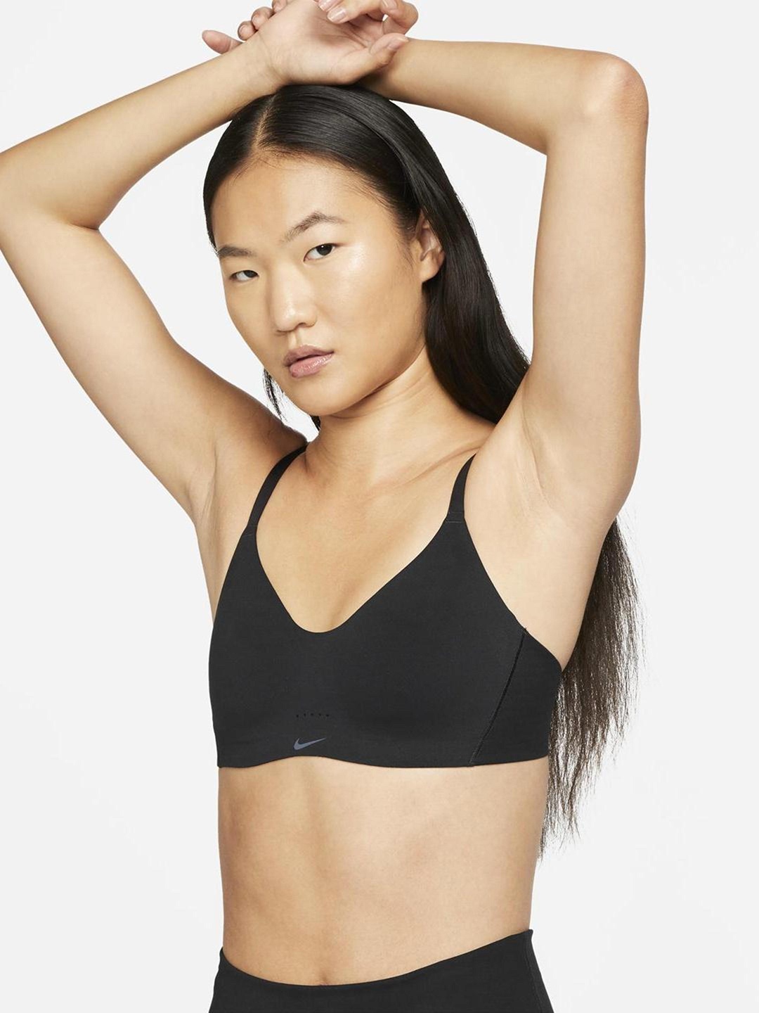 

Nike Solid Lightly Padded DRI FIT Bra, Black