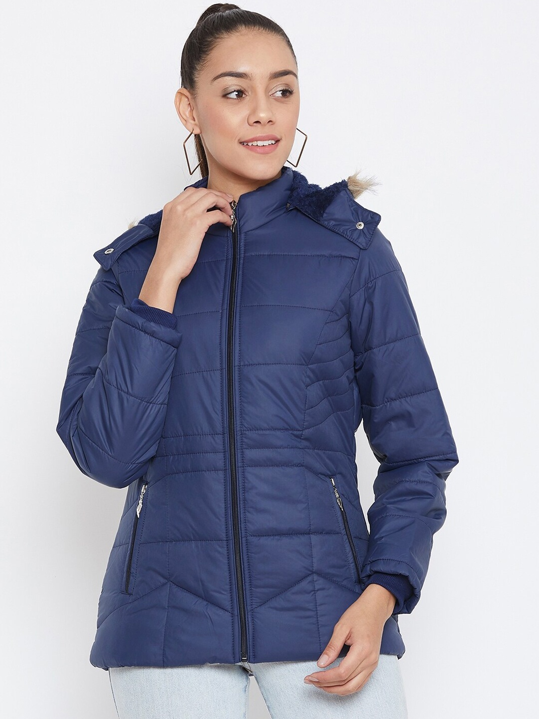 

Spirit Women Blue Windcheater Padded Jacket