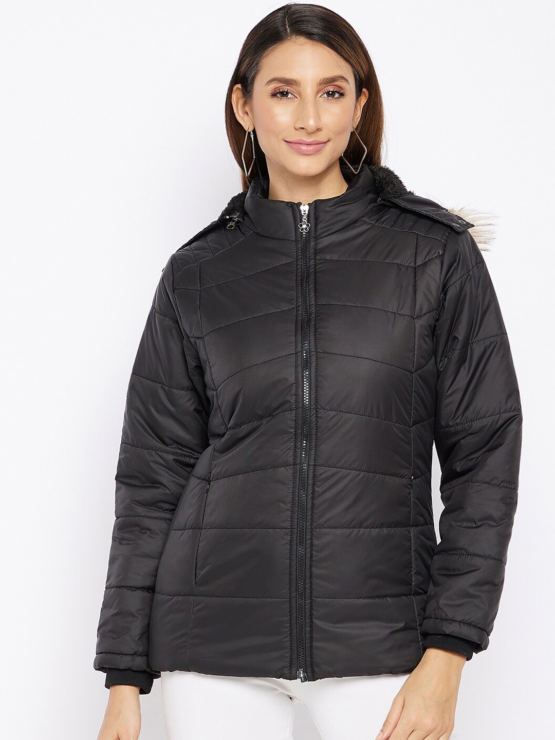 

Spirit Women Black Windcheater Padded Jacket