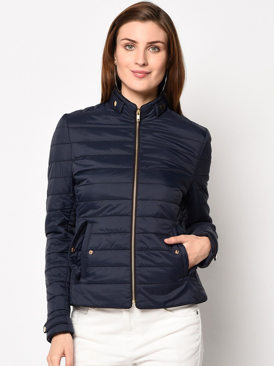 

Spirit Women Navy Blue Windcheater Padded Jacket