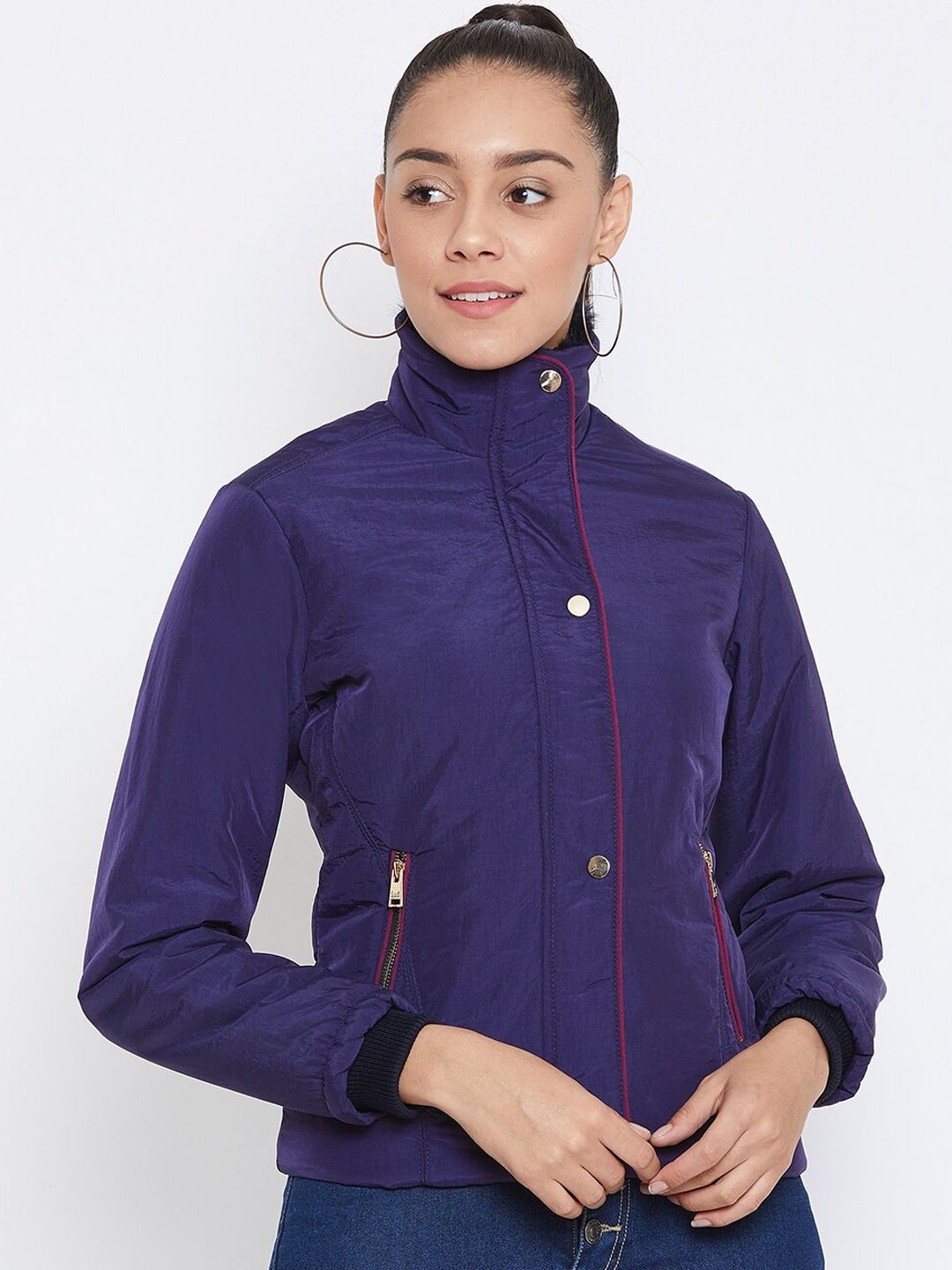 

Spirit Women Purple Windcheater Padded Jacket