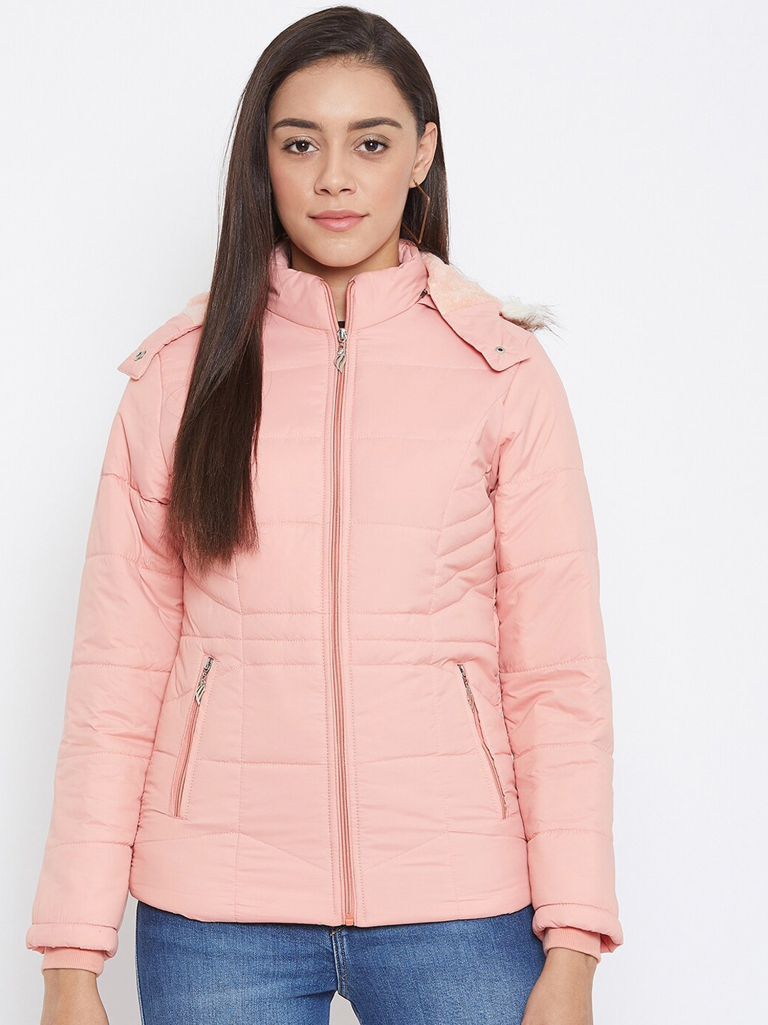 

Spirit Women Peach-Coloured Windcheater Padded Jacket