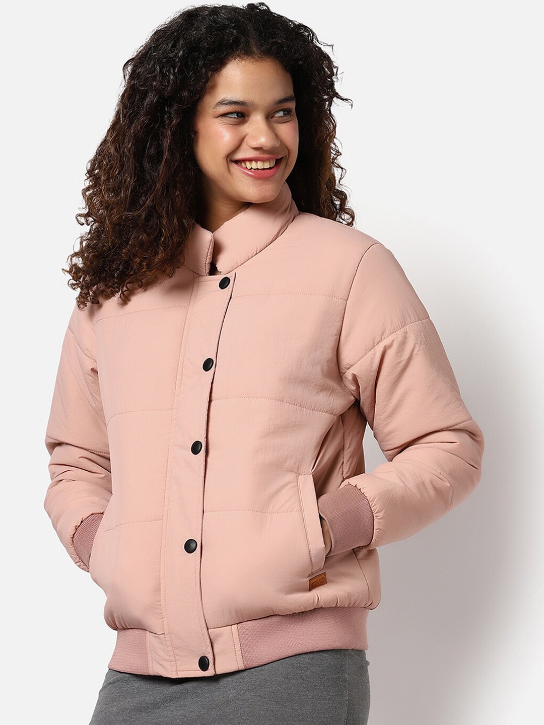 

Campus Sutra Women Pink Windcheater Outdoor Padded Jacket