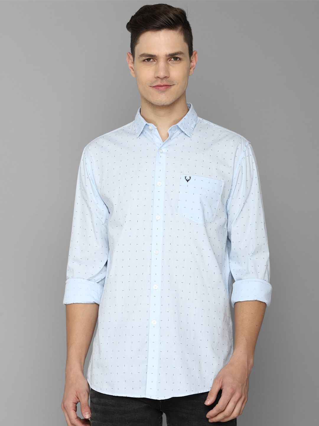 

Allen Solly Men Blue Printed Pure Cotton Casual Shirt