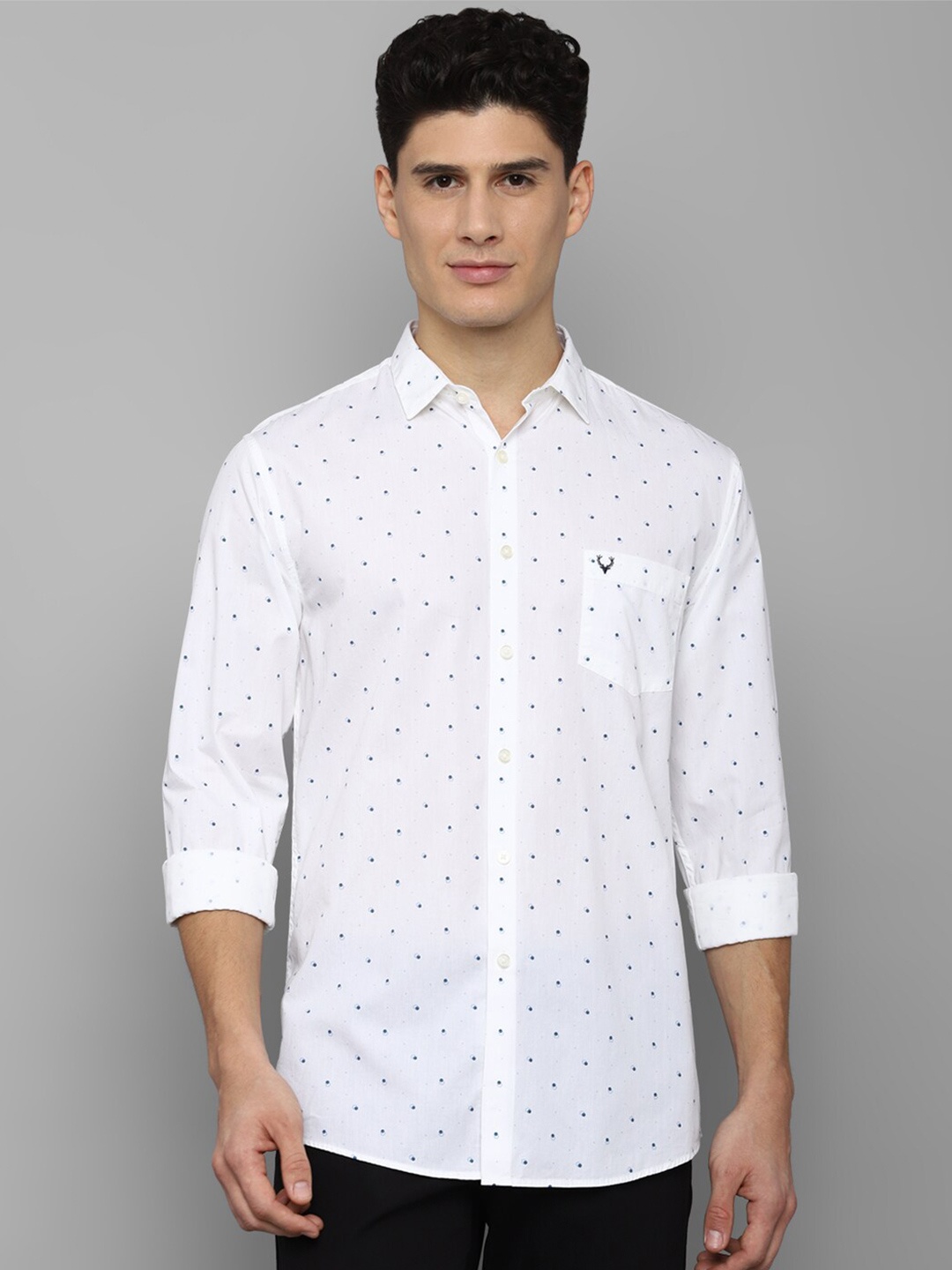 

Allen Solly Men White Printed Pure Cotton Casual Shirt