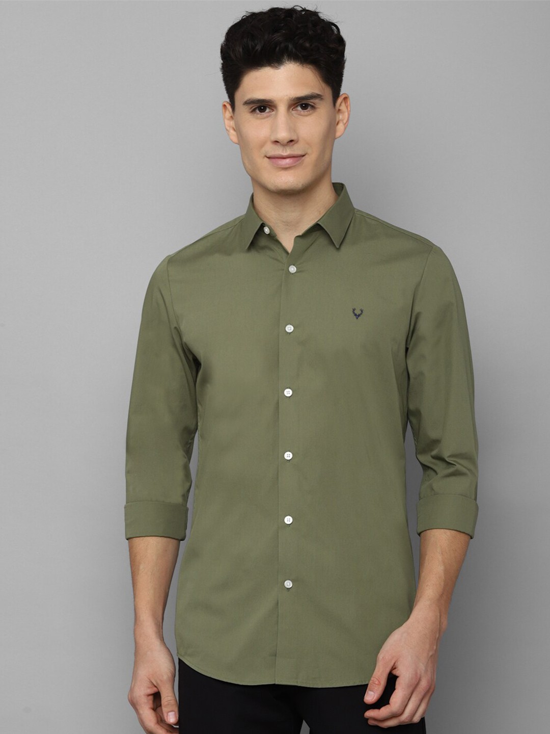 

Allen Solly Men Green Slim Fit Pure Cotton Casual Shirt