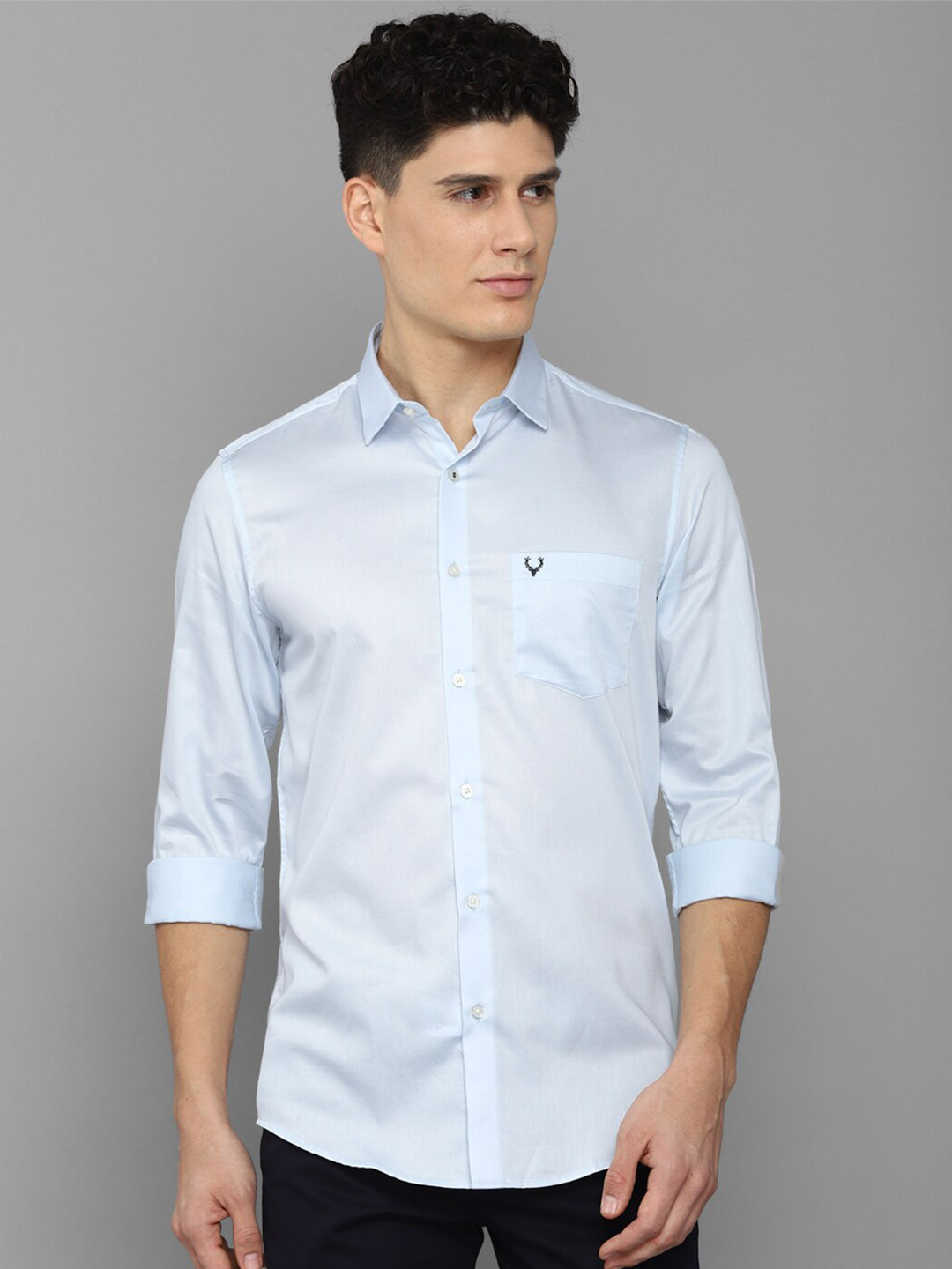 

Allen Solly Men Blue Slim Fit Pure Cotton Casual Shirt