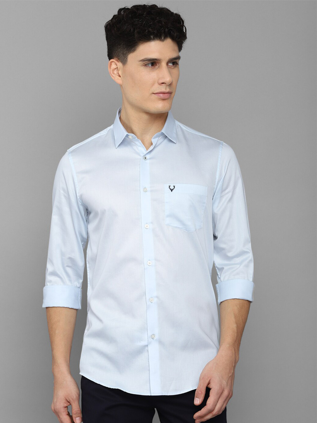 

Allen Solly Men Blue Slim Fit Pure Cotton Casual Shirt