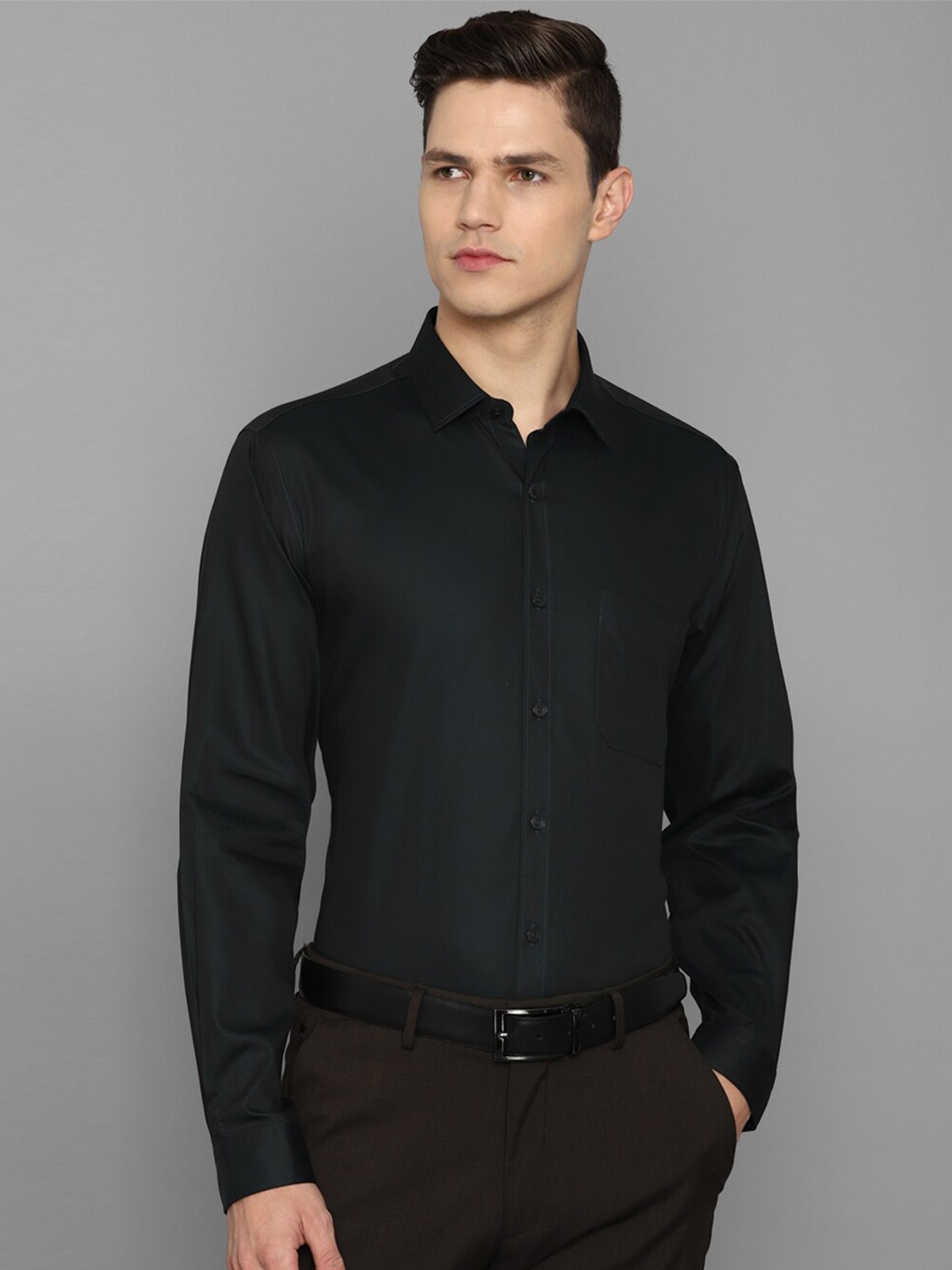 

Louis Philippe Men Black Slim Fit Formal Shirt