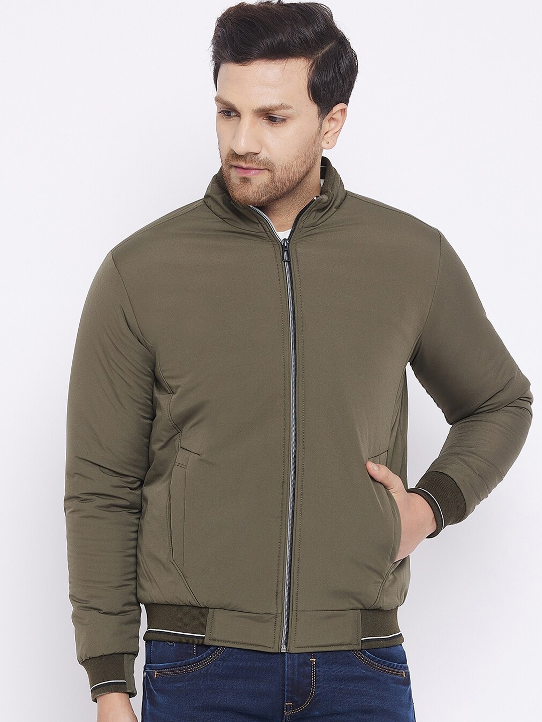

Spirit Men Olive Green Insulator Bomber Jacket